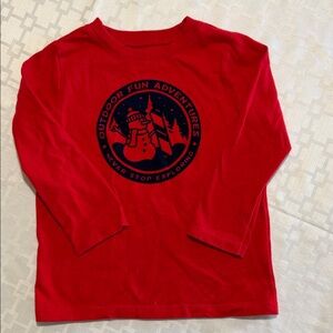 Garanimals Red Long Sleeve Tee with Snowman Adventure Graphic